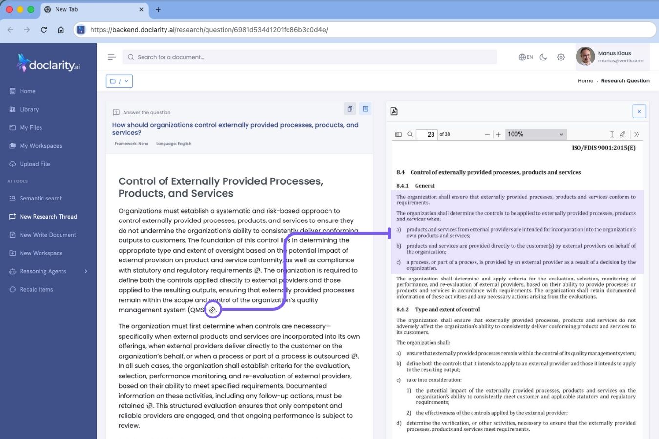 Doclarity Research Side by Side