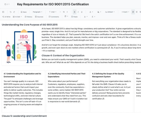 Doclarity AI Write Editor